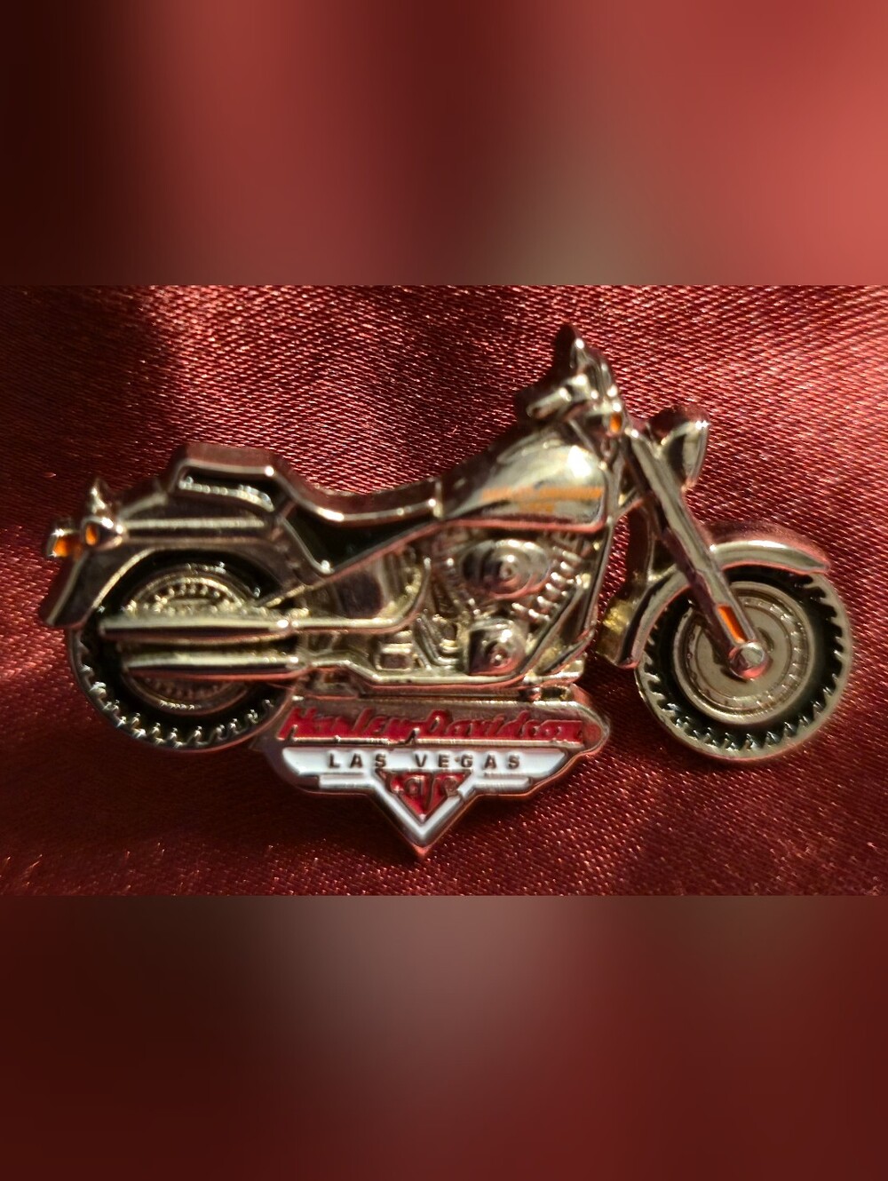 Harley Davidson Motorcycle Pin with Spinning Tire